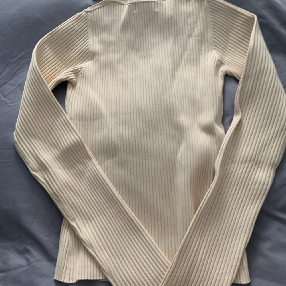 NWT - Nicholas Janine Ribbed Knit Cage Detail Top COCONUT CREAM - Picture 4 of 5